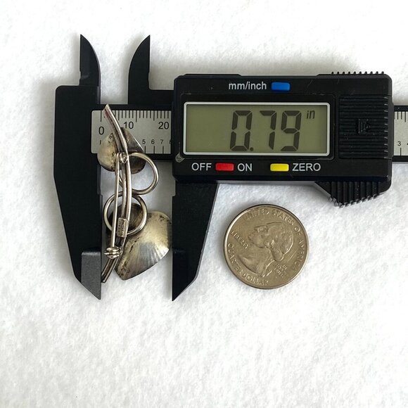 VTG 1950's Signed BEAU Sterling Silver Double Rayed Heart Leaf Foliage Brooch - Picture 14 of 16